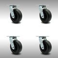 Service Caster 6 Inch Stainless Steel Polyolefin Wheel Swivel Caster Set with Ball Bearings SCC SCC-SS30S620-POB-4